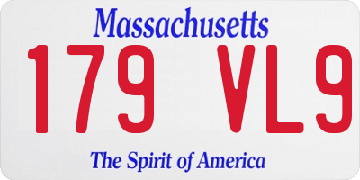 MA license plate 179VL9