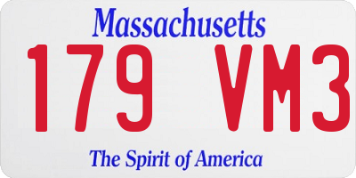 MA license plate 179VM3