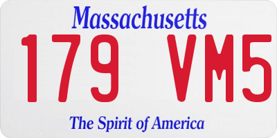 MA license plate 179VM5