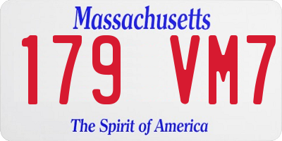 MA license plate 179VM7