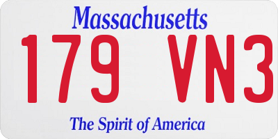 MA license plate 179VN3