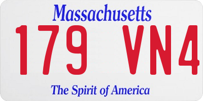 MA license plate 179VN4