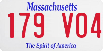 MA license plate 179VO4