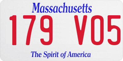 MA license plate 179VO5