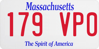 MA license plate 179VP0