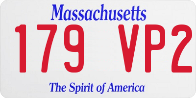 MA license plate 179VP2