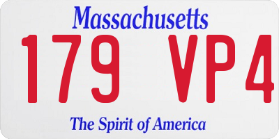 MA license plate 179VP4
