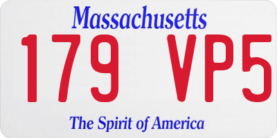 MA license plate 179VP5