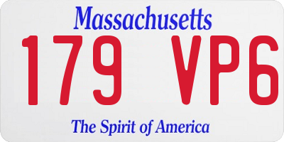 MA license plate 179VP6