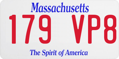 MA license plate 179VP8