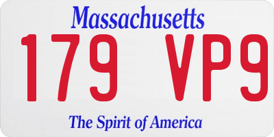MA license plate 179VP9