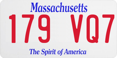 MA license plate 179VQ7