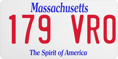 MA license plate 179VR0