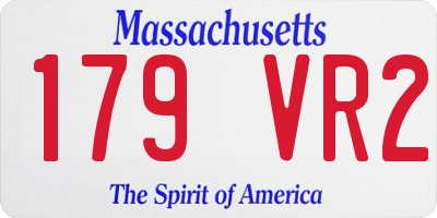 MA license plate 179VR2