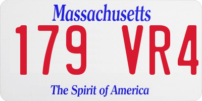 MA license plate 179VR4