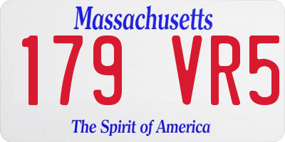MA license plate 179VR5