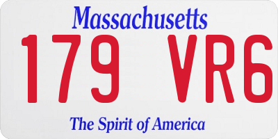 MA license plate 179VR6