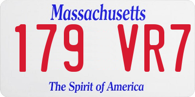 MA license plate 179VR7