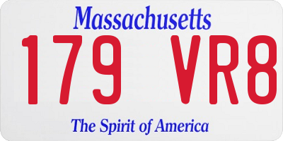 MA license plate 179VR8