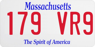 MA license plate 179VR9