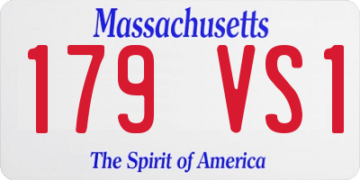 MA license plate 179VS1