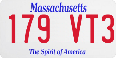 MA license plate 179VT3