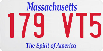 MA license plate 179VT5