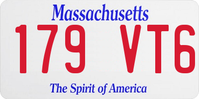 MA license plate 179VT6