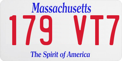 MA license plate 179VT7
