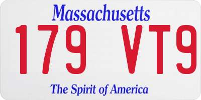 MA license plate 179VT9