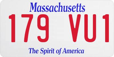 MA license plate 179VU1