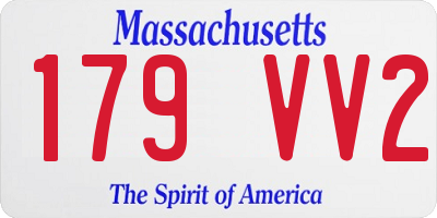 MA license plate 179VV2
