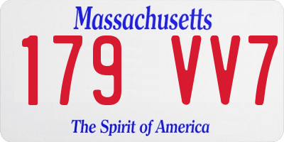 MA license plate 179VV7
