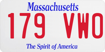 MA license plate 179VW0