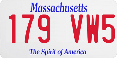 MA license plate 179VW5