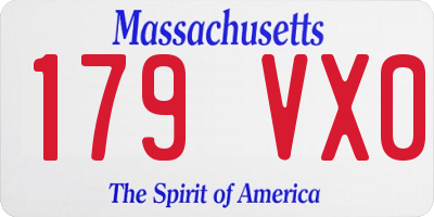 MA license plate 179VX0