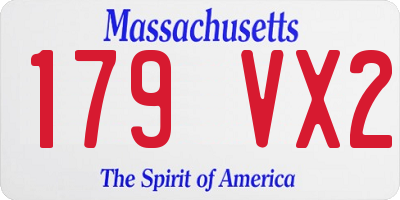 MA license plate 179VX2