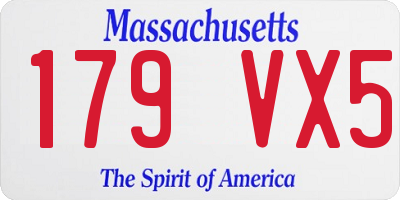 MA license plate 179VX5
