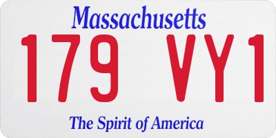 MA license plate 179VY1