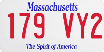 MA license plate 179VY2