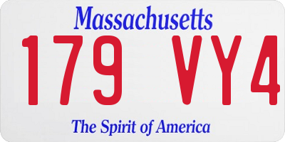 MA license plate 179VY4