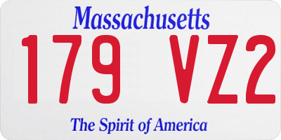 MA license plate 179VZ2