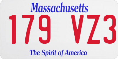 MA license plate 179VZ3