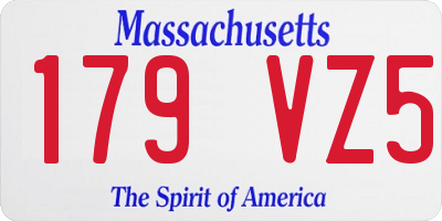 MA license plate 179VZ5