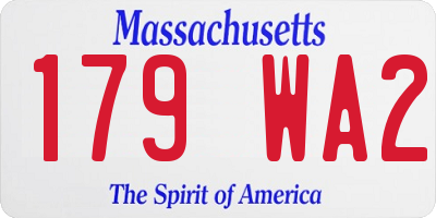 MA license plate 179WA2