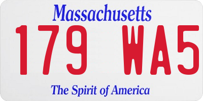 MA license plate 179WA5