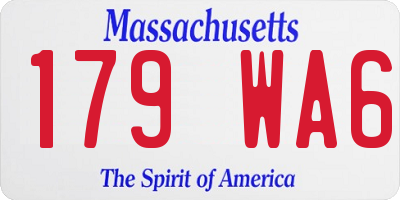 MA license plate 179WA6