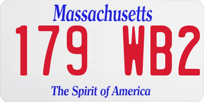 MA license plate 179WB2