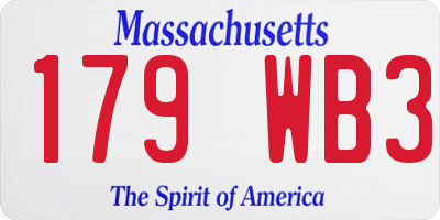 MA license plate 179WB3