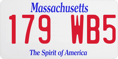MA license plate 179WB5